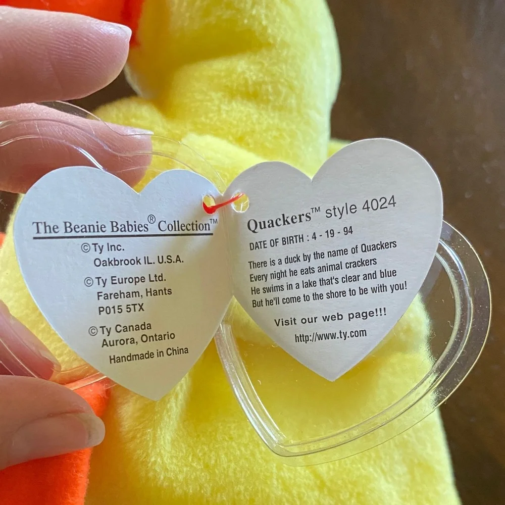 Collectible P.V.C Beanie Baby- Quackers